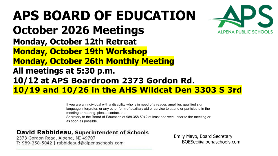 APS Board- October Workshop and Monthly Meeting Location Update