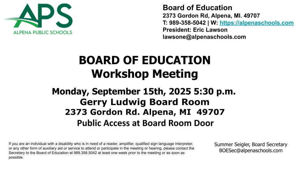 APS Board of Education Workshop 9/15/25
