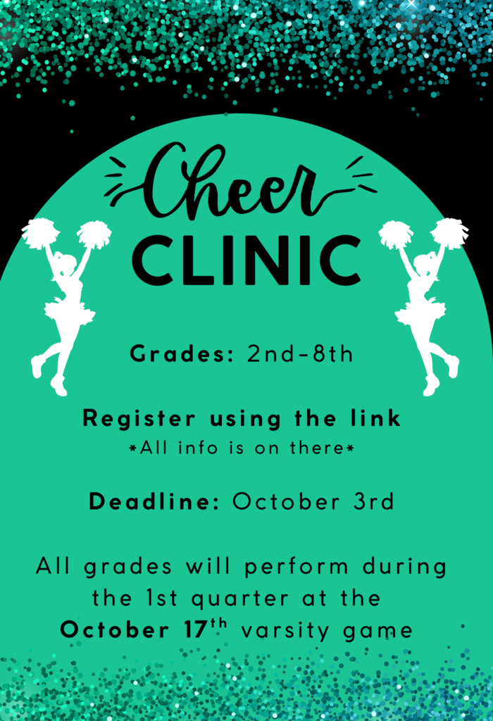 Cheer Clinic for 2nd-8th Register by 10/3/25