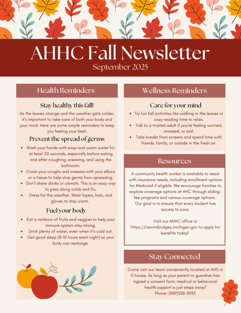 Alcona Health Center Fall Health Information Newsletter 