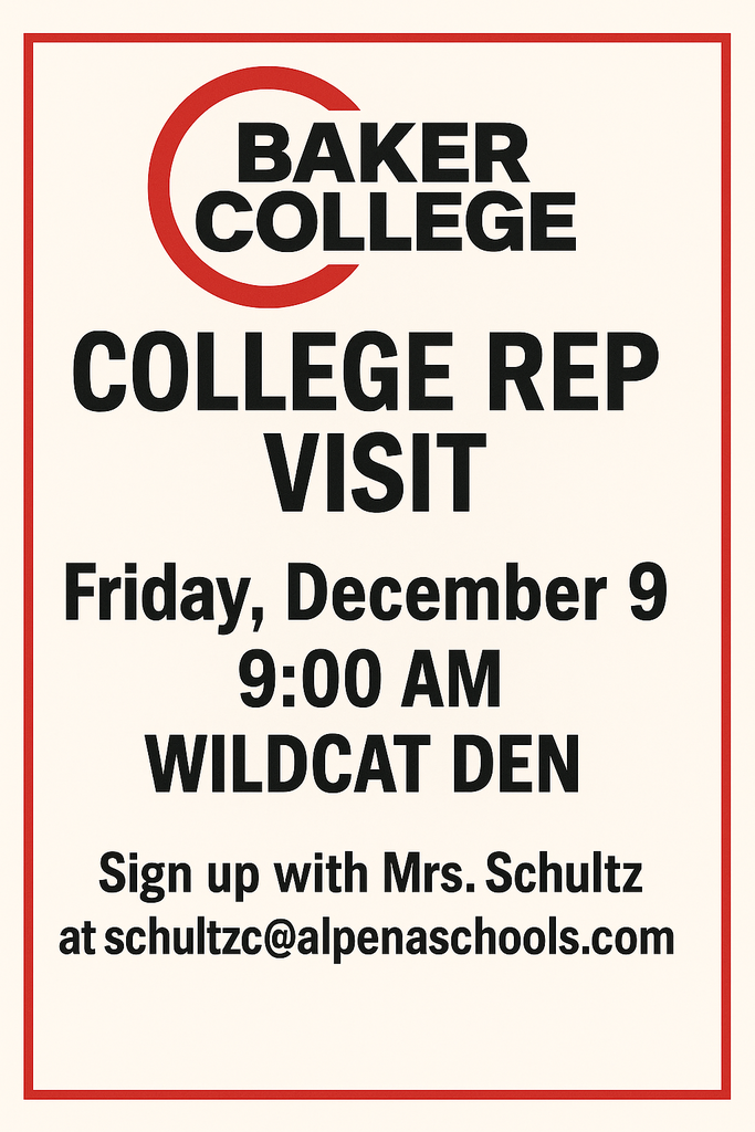 Baker College Admissions at AHS 12/9 9am