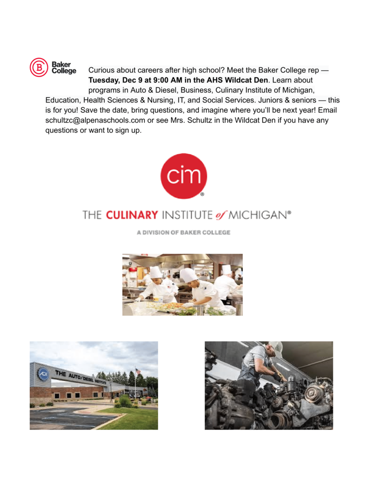 Baker College Admissions Visit