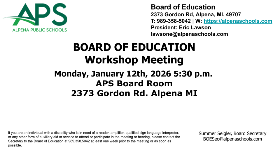 APS Board Workshop 1/12/26 5:30 PM Streaming Link