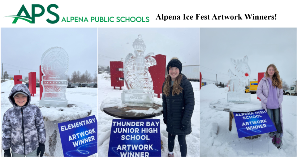 Alpena Ice Fest Artwork Winners! Courtesy of Thunder Bay Art Gallery! 