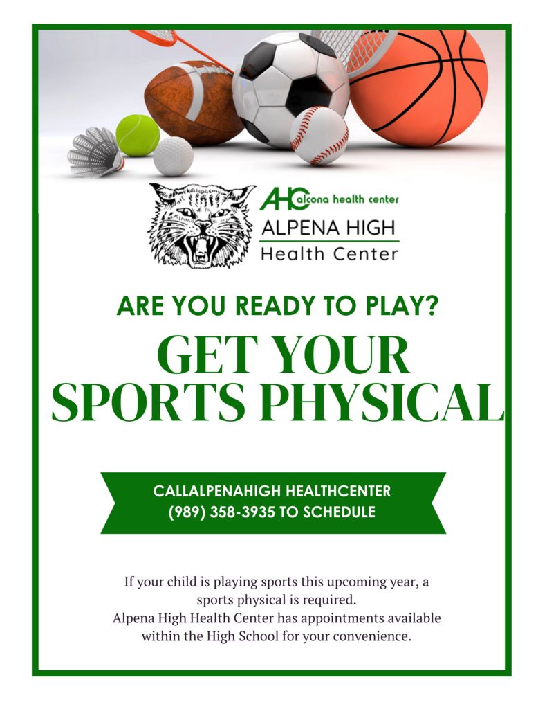 Alcona Health Sports Physicals PDF Version of the flier https://drive.google.com/file/d/1nyn-8ei6glty7D-3WwJQk_tWy3w-G4GX/view?usp=sharing