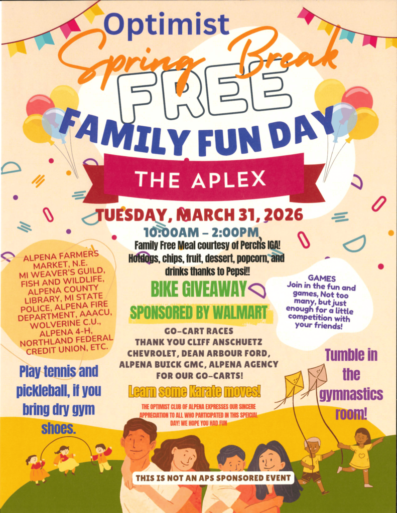 Optimist Spring Break Family Fun Day PDF Version of the flier in the body of the post