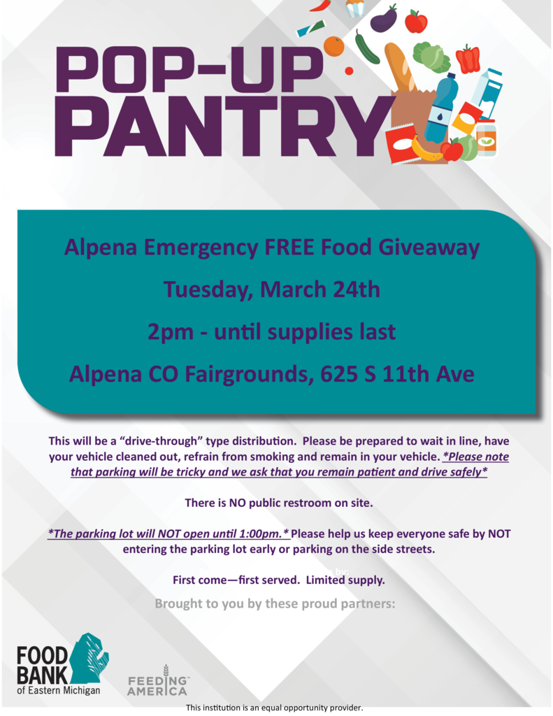 Pop-up pantry 3/24 PDF Version of the flier in the body of the post