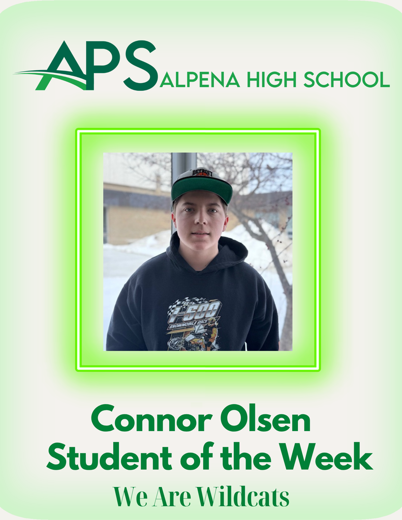 Congratulations to Connor Olsen AHS Student of the Week! 