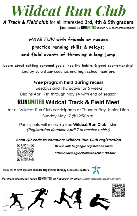 Wildcat Run Club for students in grades 3,4,5 PDF Version in the body of the post