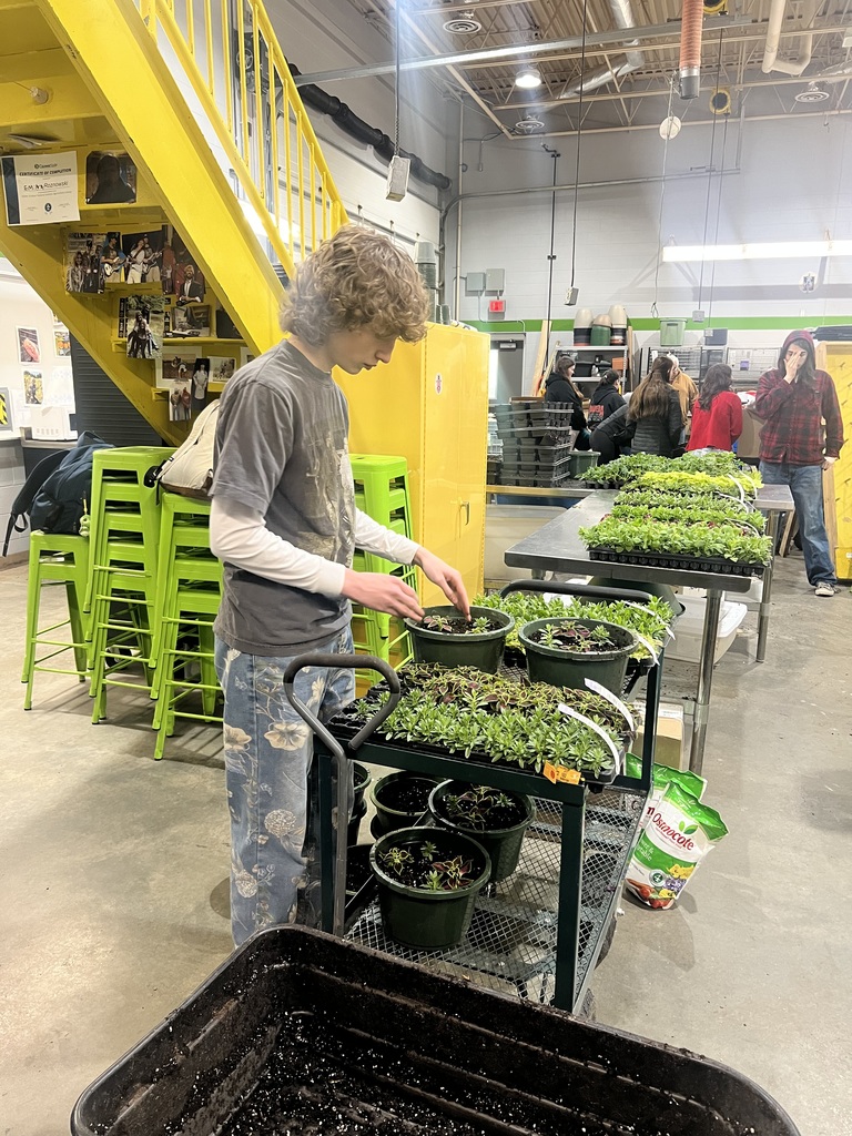 CTE agriscience students have been busy planting and preparing for the spring plant sale this past month. Students have planted and prepared over 100 hanging baskets, 50 patio planters, and hundreds of annual and perennial plants from seed and plugs. The sale this year will be held May 8th and 9th.