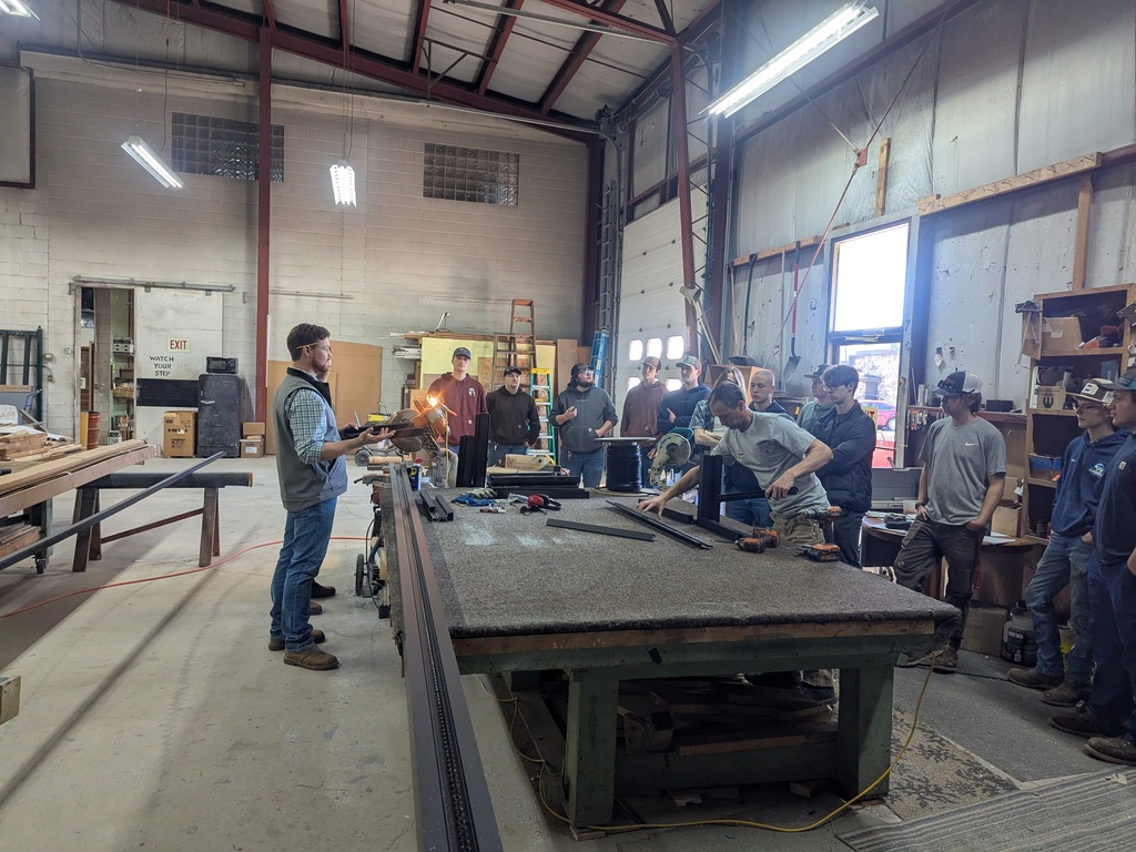 Construction trades students visited Alpena Glass and Frank's Key and Lock to learn about specialty careers.