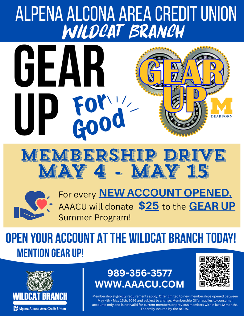 Alpena Alcona Area Credit Union New Student Account Incentives