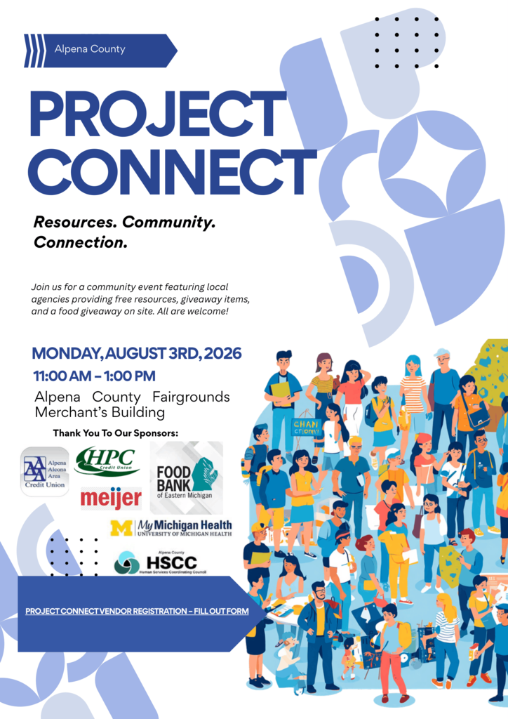 Alpena County Project Connect 8/3/26 11-1 Alpena County Fairground Merchants Building