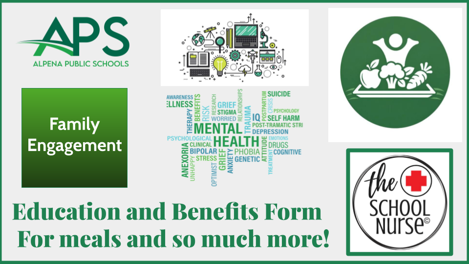 Education and Nutrition Benefits Form for meals and more! 