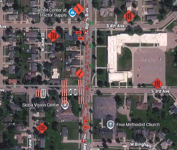 DTE Road Closure at 3rd and Ripley
