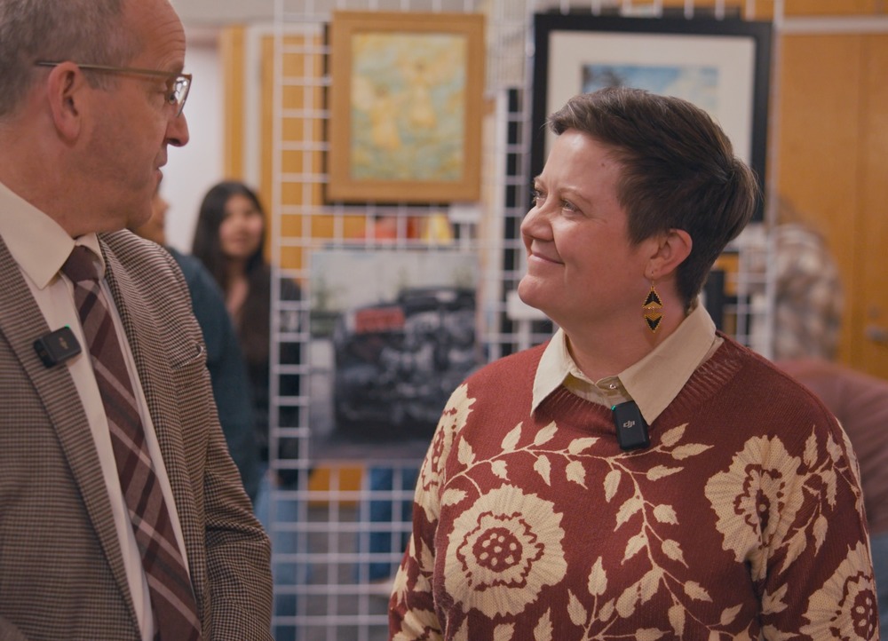 two teachers having a conversation