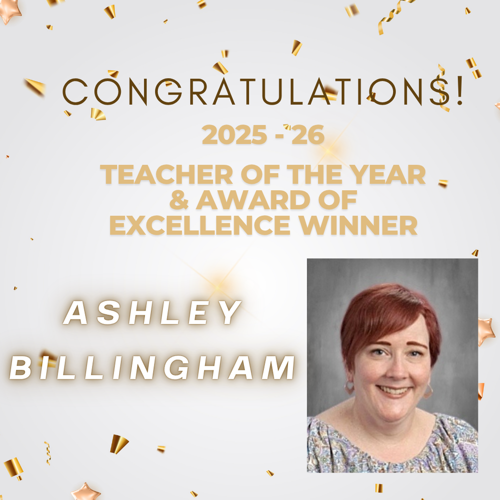 Teacher of the year, Ashley Billingham