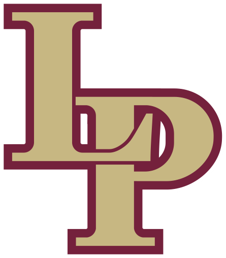 LP Logo in gold and maroon