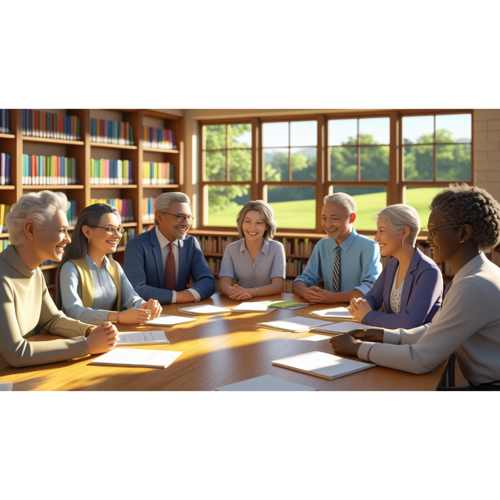 group of adults in committee meeting