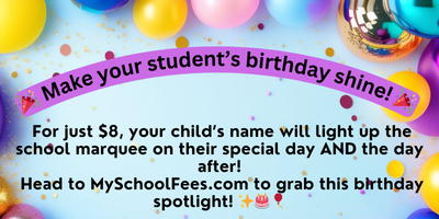 birthday message on marquee