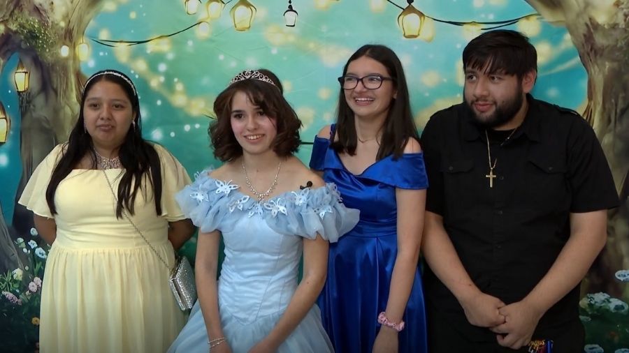 Students participating in this year's special school prom