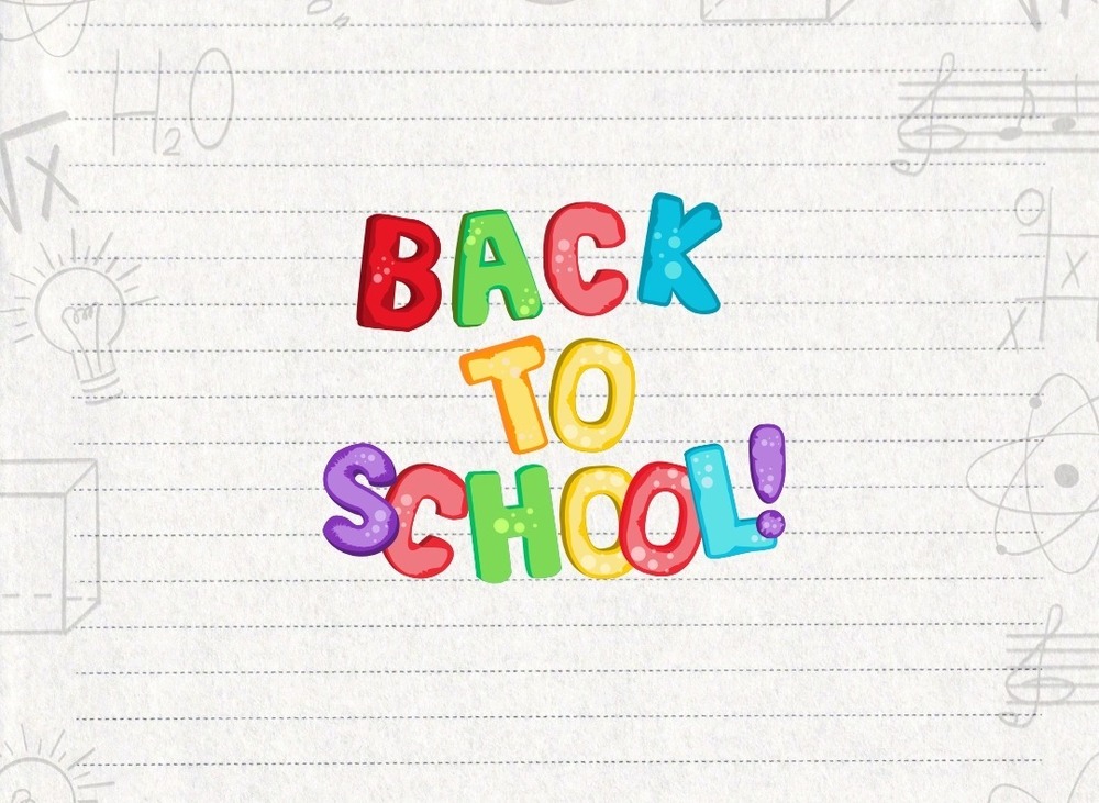 A notebook page with Back to School doodled on it