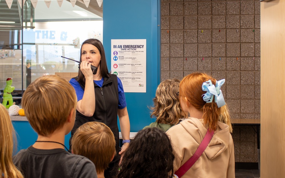 a principal directs a school safety drill