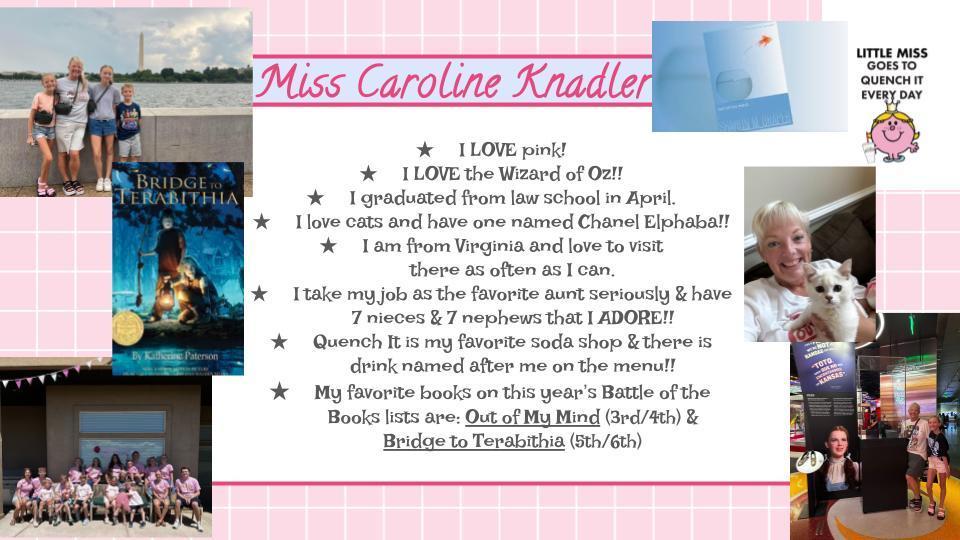 Image with words and pictures about Miss Knadler