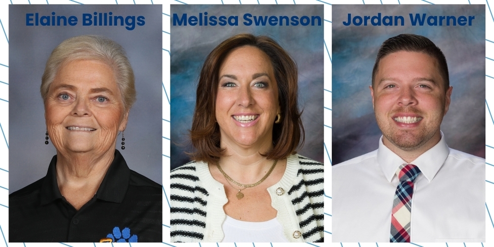 Portraits of Elaine Billings, Melissa Swenson, and Jordan Warner