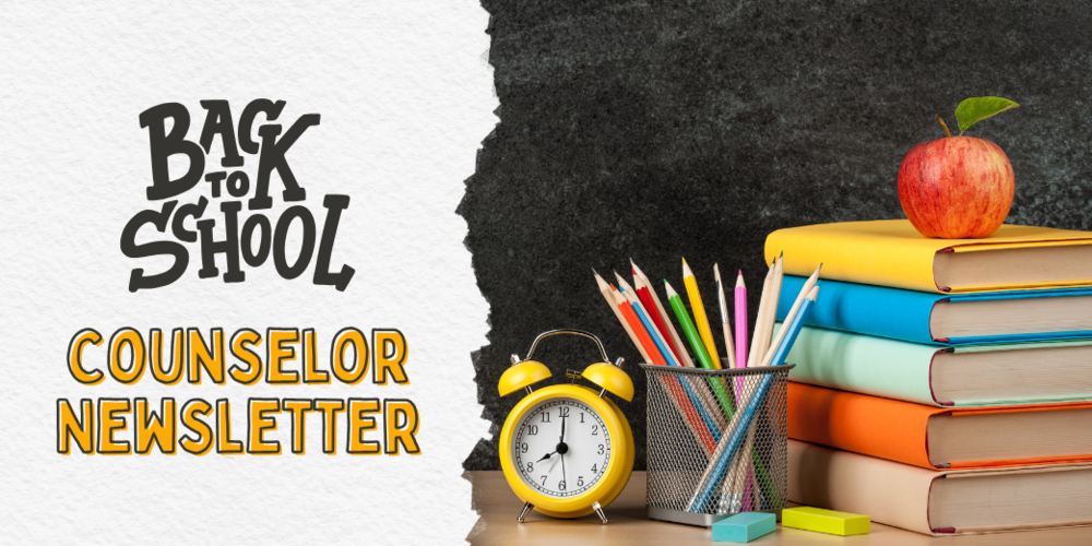 Counselor Newsletter wording with school supplies