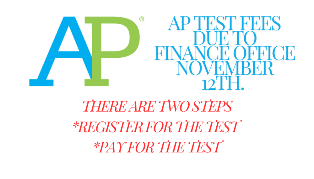 AP Test Fees Due