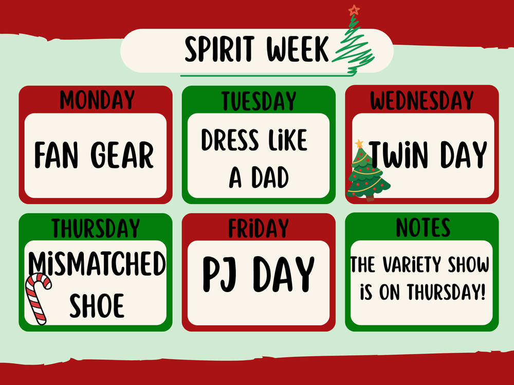 December 15-19 Spirit Week