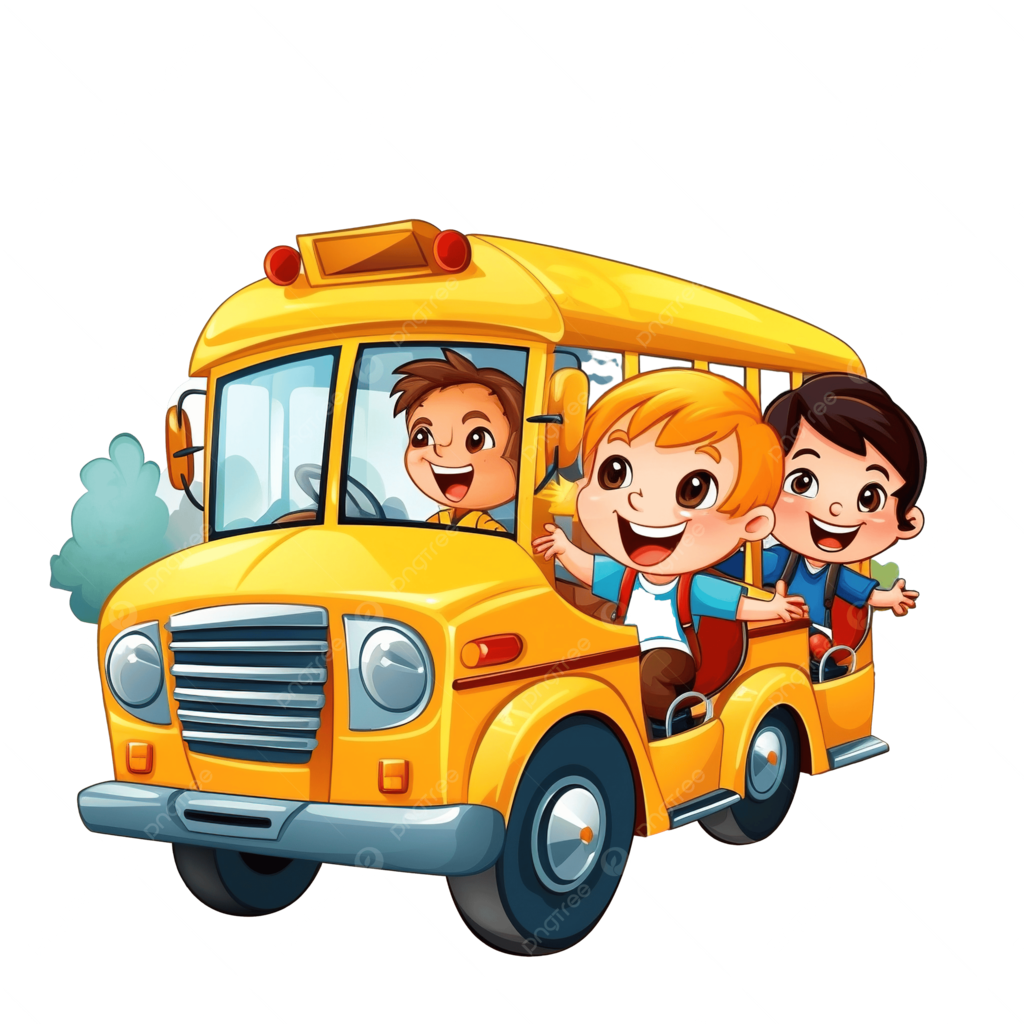 Children riding school bus