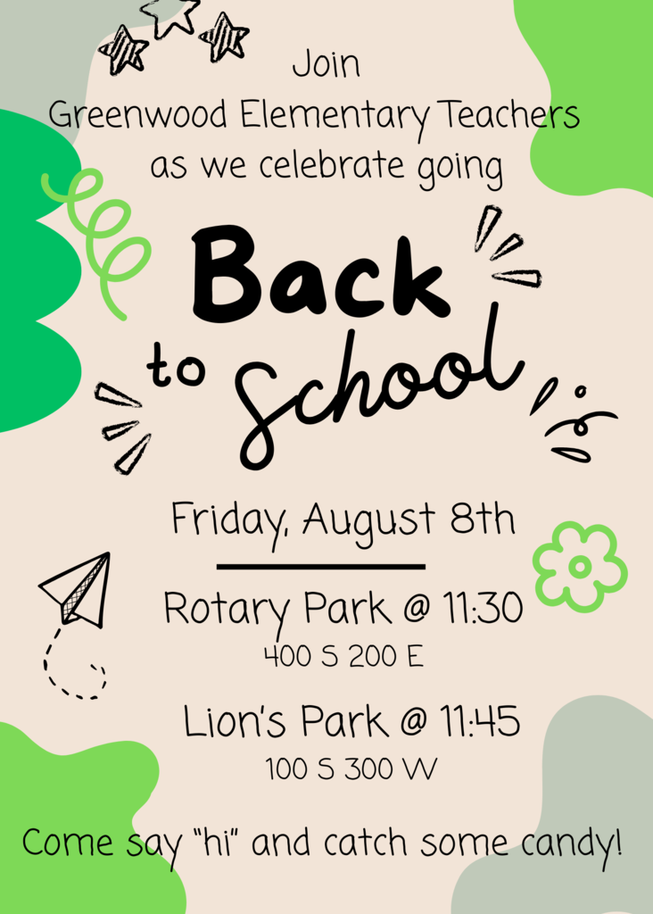 Teachers will be at the park on August 8th.