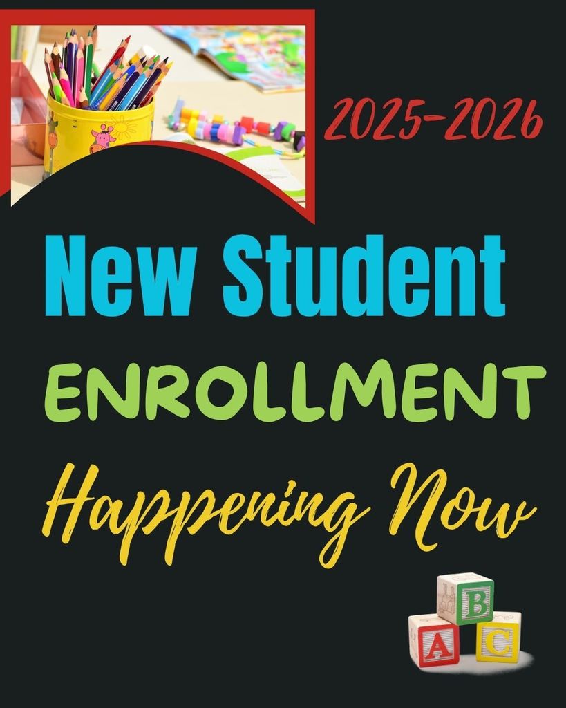 Enrollment now with school supplies and blocks