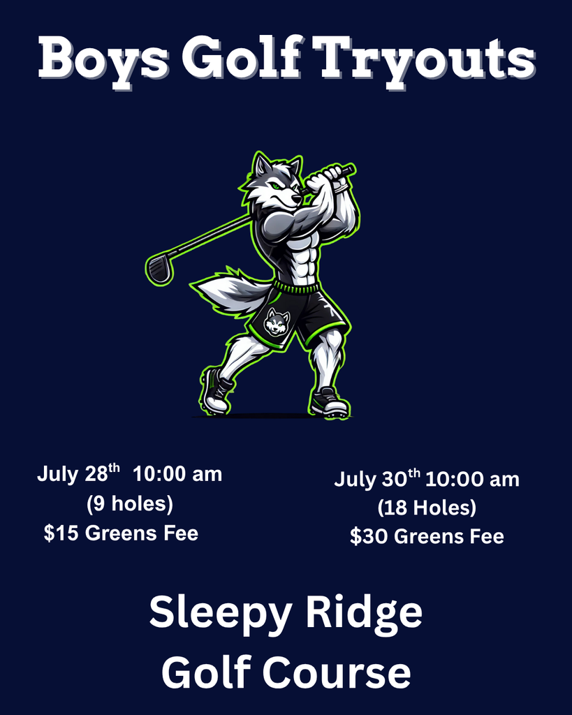 Timpaogos Golf Tryouts July 28th and 30th 10:00am at Sleepy Ridge Golf Course. $15 for nine holes on the 28th, $30 for 18 holes on the 30th.