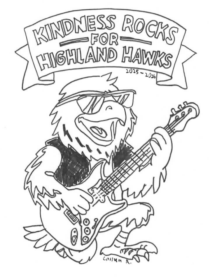 Hawk Walk Logo of hawk with guitar