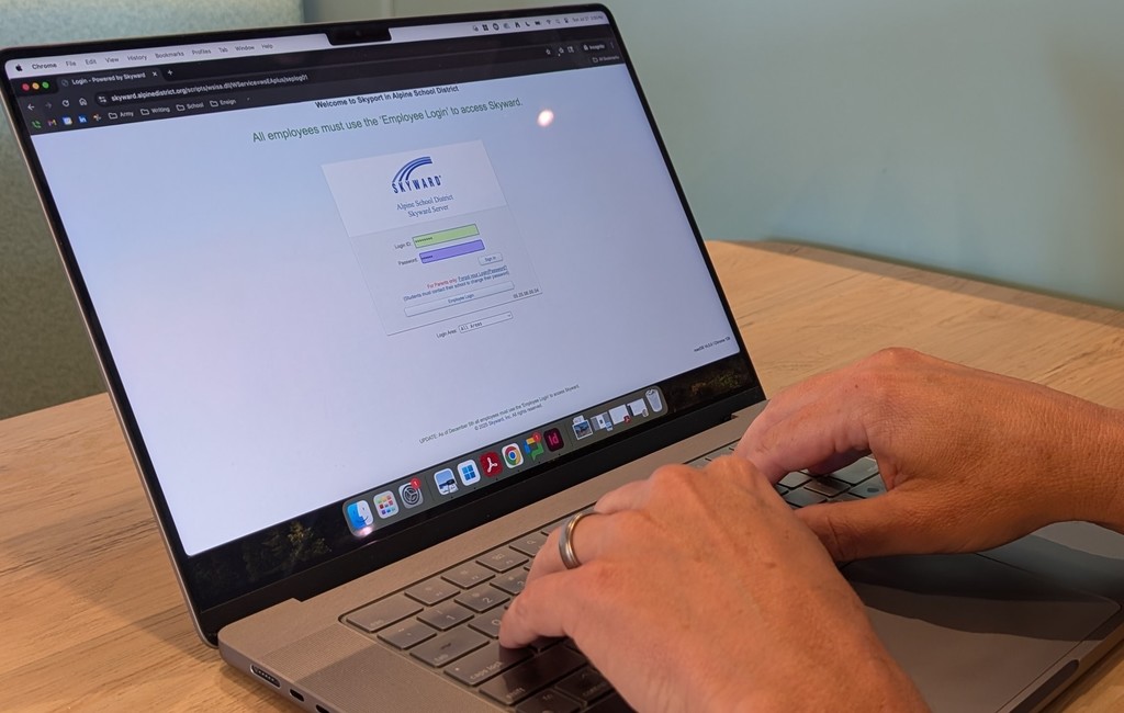 skyward update screen on a laptop