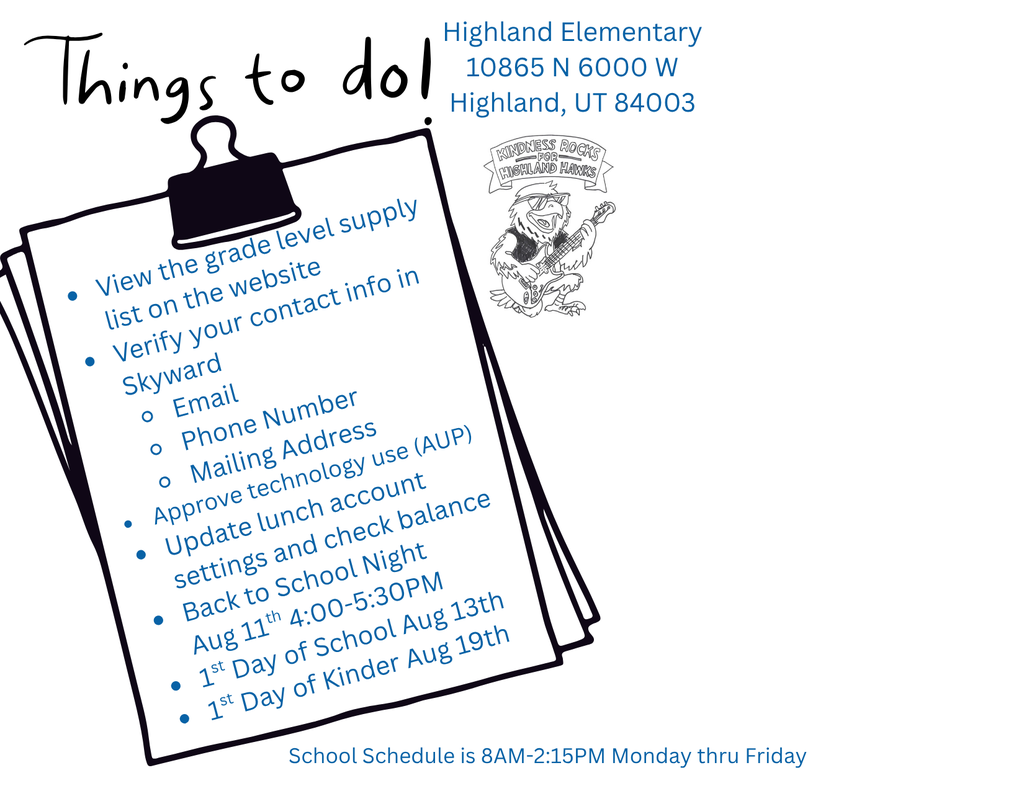 Clipboard checklist for next school year