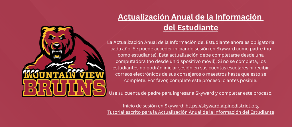 Annual Student update - Spanish