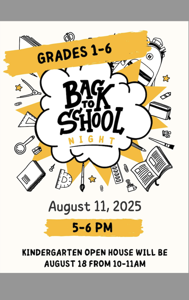 Flyer with Information about Back to School Night