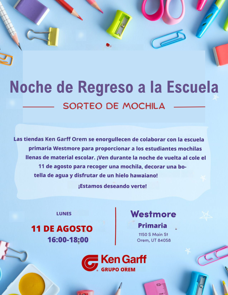 Noche de Regreso a la Escuela. El 11 de Agosto. Ven a conocer a tu profesor(a) y conseguir una mochila!