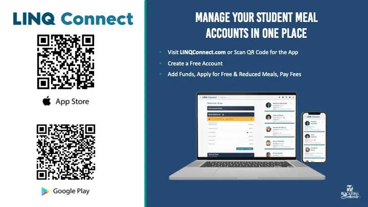 computer screen with lunch account info