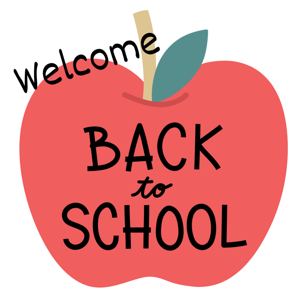 Apple with back to school text