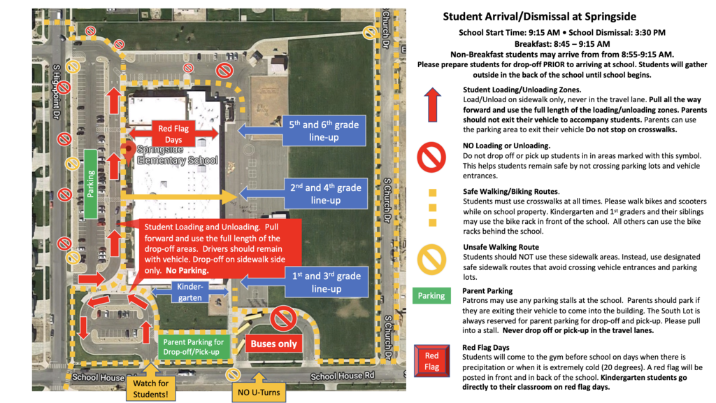 Springside Pickup and Dropoff Map