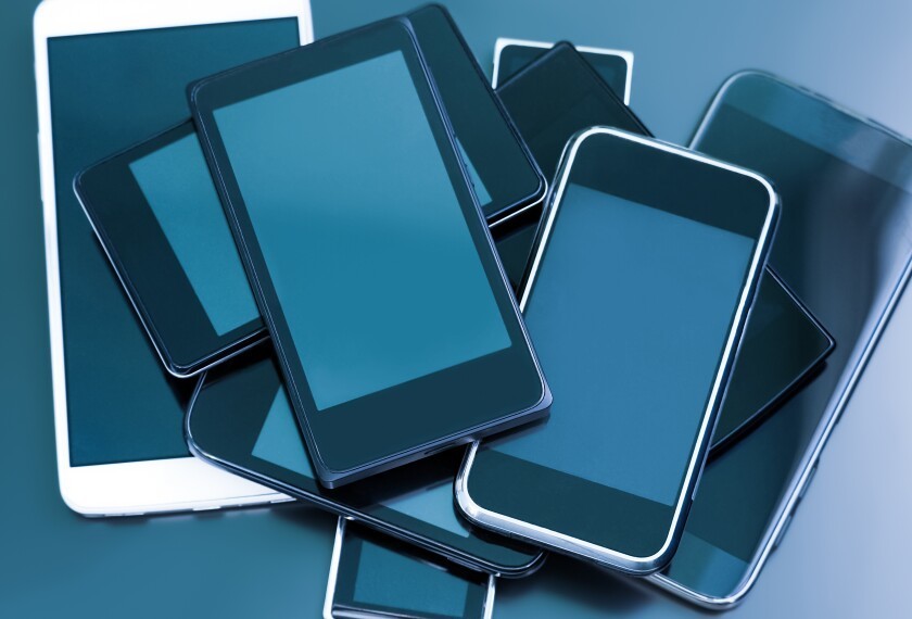 A pile of cell phones