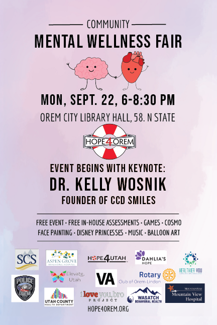 Mental Wellness Fair - September 22, 6-8:30 pm