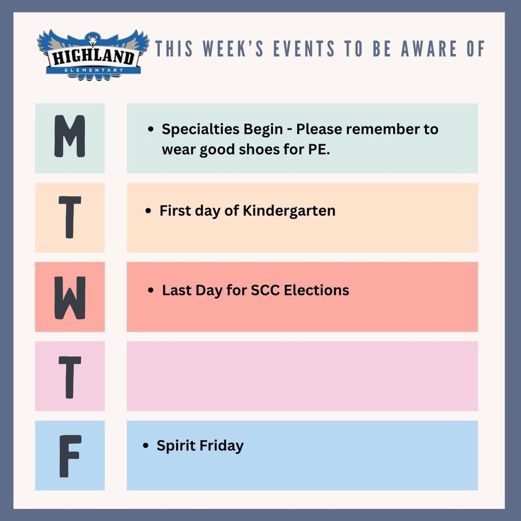Colorful School Week with events