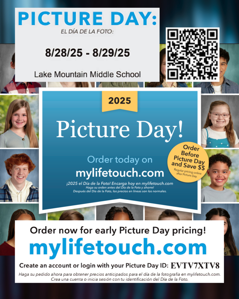 Picture Day is August 28th and 29th
