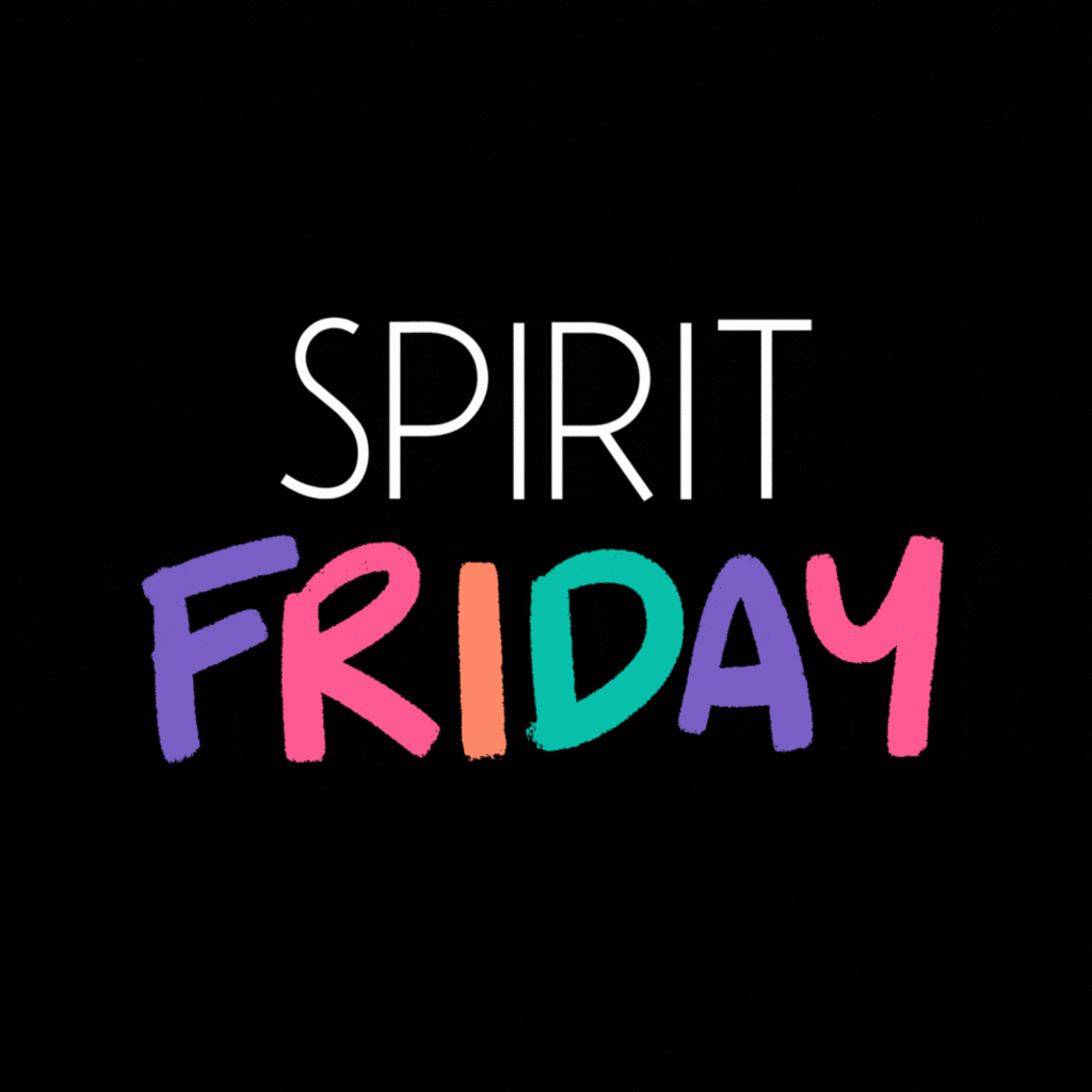 Colorful flashing Spirit Friday gif